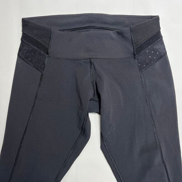 Lululemon Just Breathe Crop Leggings SIZE 6 Black Mesh Panel Pocket Yoga Pants - Picture 6 of 12